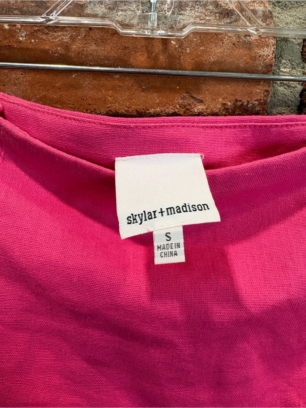 skylar + madison Pink Linen Cotton Blend Mini Skirt Size S - Picture 6 of 7